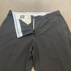 Footjoy 5 Pocket Golf Pants Mens 38x32 Black Stretch Performance Chinos Straight
